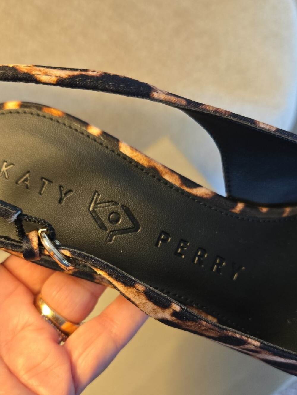 Katy Perry Collections Leopard Print Slingback Pointed Toe Heels - Brown/Black - Picture 2 of 7